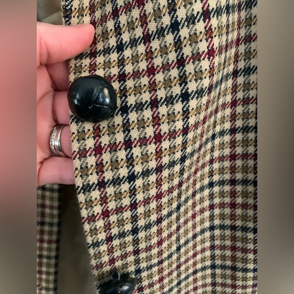 Talbots Petites Oversized Vintage Wool Houndstooth Blazer Size 4P Made in USA - Picture 3 of 12